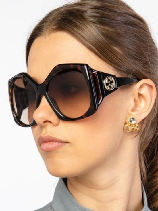 Gucci GG0875S 002 Square Sunglasses - Havana/Gradient Brown main image 8